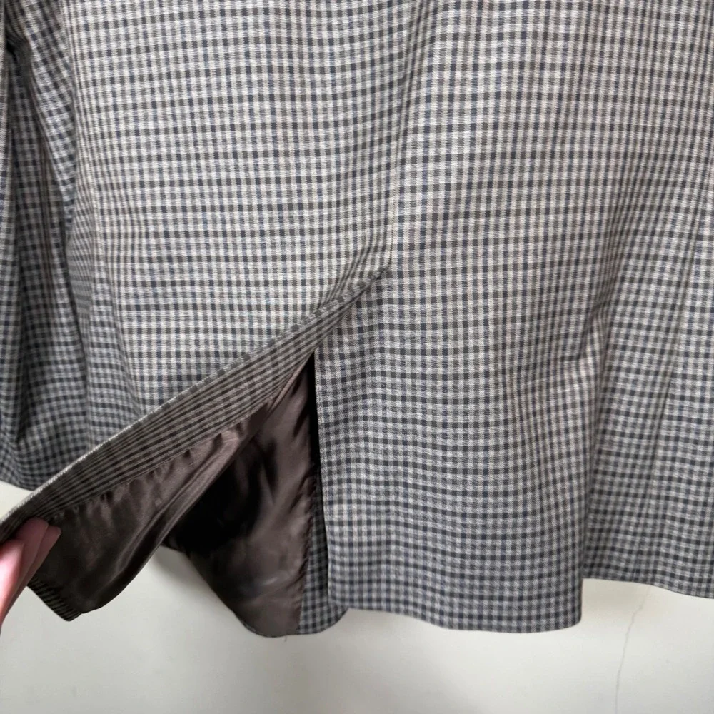 Lauren Ralph Lauren Brown Checkered Polyester Blend Sport Jacket/Blazer 46L